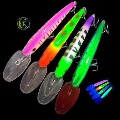 4x 16 cm Wobbler Hardbait UV Deep Swimbait Twichbait Runner Kunstköder Raubfisch