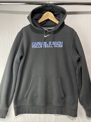 Carmel Beach Hoodie Mens Medium Gray Nike Volleyball Club Sweater Center Swoosh