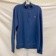Vineyard Vines Q-Zip Mens S Navy Blue 1/4 Zip Mock Neck Coastal Preppy Golf