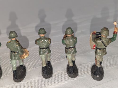 Vintage Elastolin German Composition WW1 German Military Band Figures 65mm 8pc - Picture 7 of 8