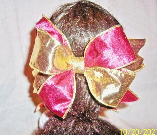 HAIR BOWS BIG GOLD ROSE PINK SILVER RED GREEN POLK-O-DOT SPARKLING: U CHOOSE - Picture 12 of 20