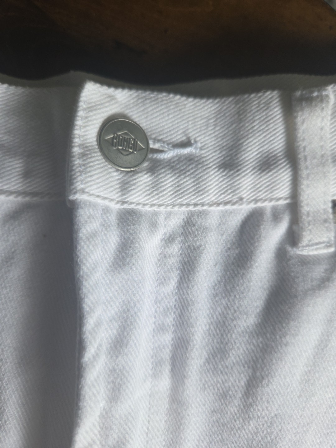 Vintage 90s Bongo Jeans by Gene Montesano White Denim High Waisted Size 13L Y2K image 9