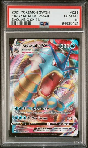 2021 POKEMON SWORD & SHIELD EVOLVING SKIES #029 FULL ART/GYARADOS VMAX PSA 10