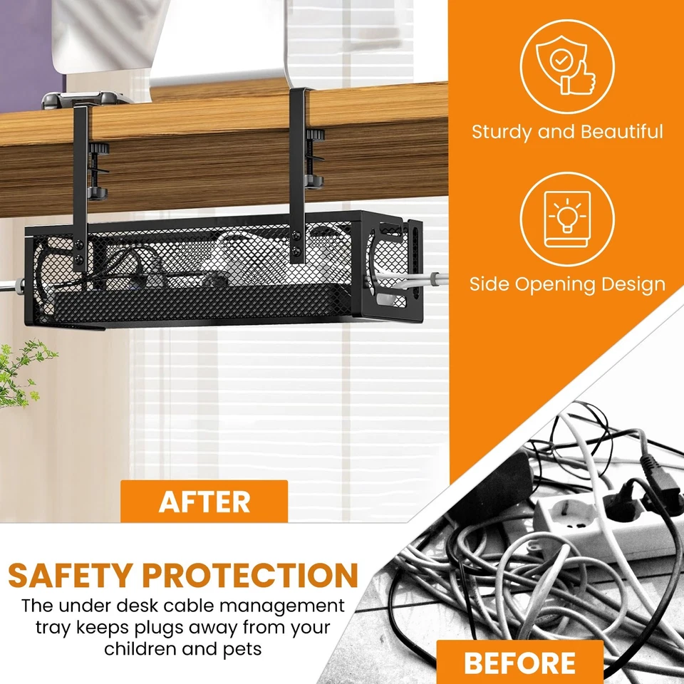 EcoSeal Cable Organise Tidy Cable Wire Management - 39cm 64cm White Black - Image 3 of 4