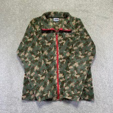 Columbia Camo Fleece Jacket Youth Girls XL Camo Pink Polka Dot Zip Up Sweater