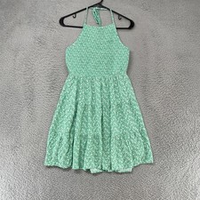 American Eagle Halter Dress Womens Medium Floral Smocked Sundress Y2K Summer