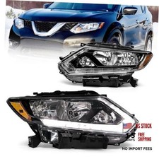 Headlight Assembly for 2014 2015 2016 Black Housing Amber Reflector Clear Lens