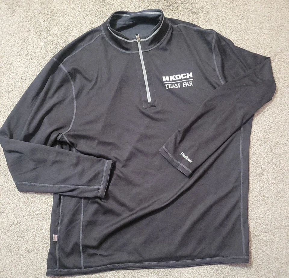 Chaqueta deportiva Reebok Koch Industries 2XL para hombre 1/4 cremallera negra reversible XXL Foto 4 de 4