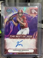 2025 Bowman Best U Fernando Mendoza Purple Lava Refractor Best Of Auto /75