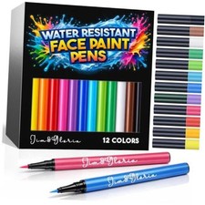 Water Resistant Face Paint Tattoo Pen, Temporary Tattoo Markers for Skin,