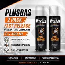 2 x PLUS GAS Fast Release 400ML - Dismantling Oil Lubricant Penetrating Fluid