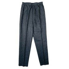 Alfred Dunner Vintage Gray Pinstripe Elastic Waist Pants Womens 8 Made in USA