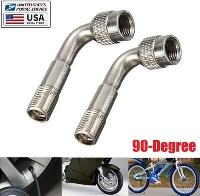 2x Bent Valve Stem Extension Angled 90 Tire Wheel Car/Truck/Motorcycle Universal
