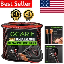 Versatile 100ft 16 Gauge Speaker Wire - Flexible Copper-Clad Aluminum Design