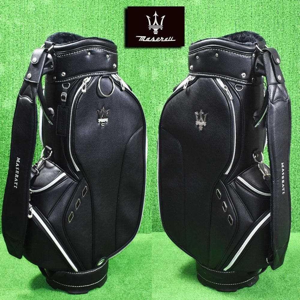 Maserati ゴルフバッグ MASERATI Matte Black cart bag golf carry caddy bag rare japan used