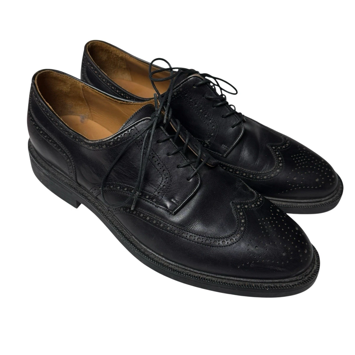 靴 Ralph Lauren Wing Tip Black Calf Leather Polo Ralph Lauren Black Wingtip Dress Shoes for Men for sale | eBay