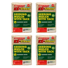 EZ-Straw Seeding Mulch w/ Tack Biodegradable Straw 2.5 cu ft, 4 Pack