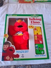 Vintage Talking Elmo Doll W/ Alphabet Blocks In Unopened Box