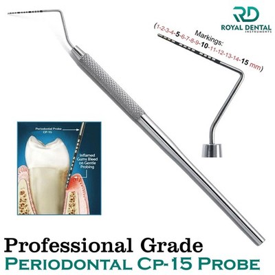 Periodontal CP-15 Probe Color Coded Marking Probe Dental Perio Pocket Depth Prob