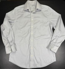 Charles Tyrwhitt Men's SLIM FIT Non-Iron Cotton Blue/ White Dress Shirt 15.5/33
