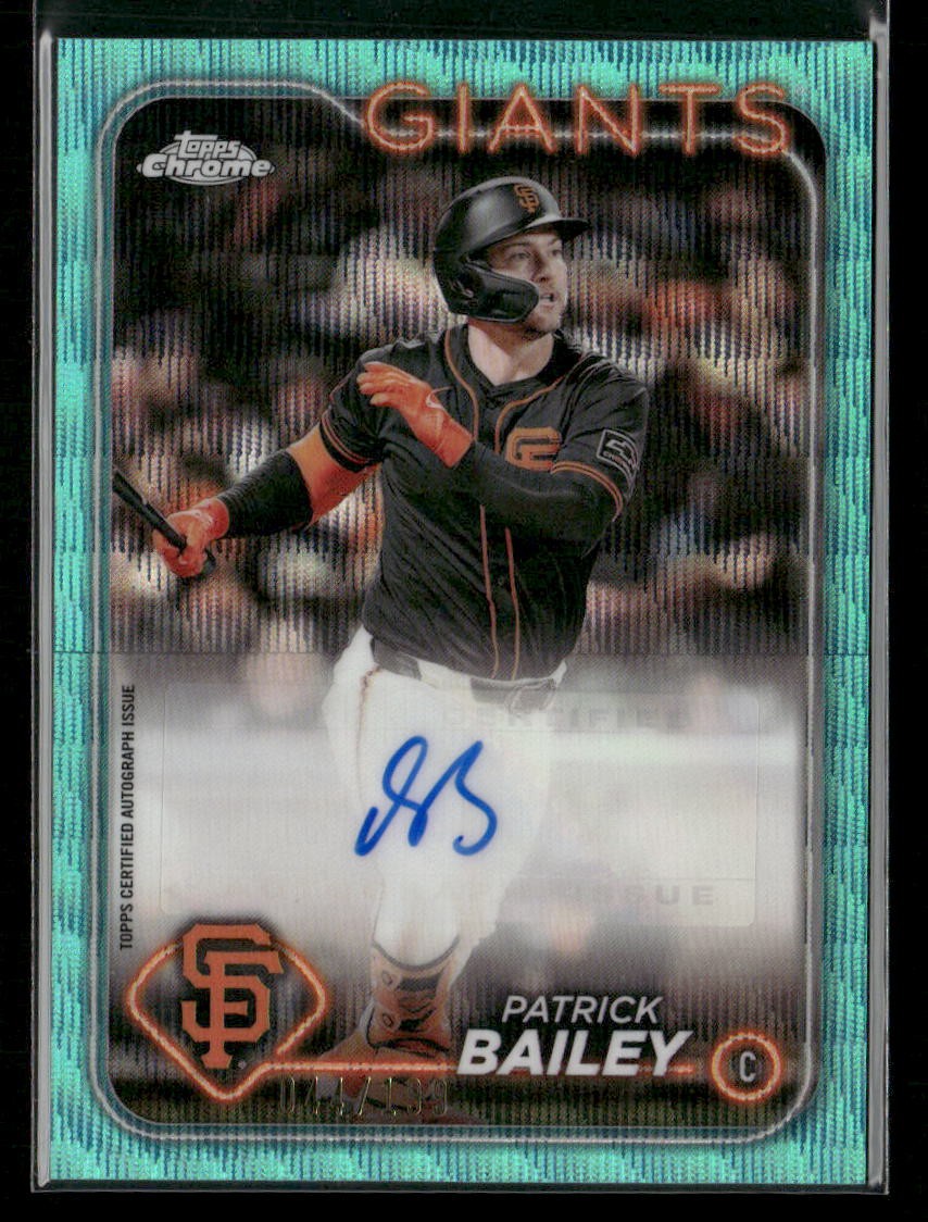 2024 Topps Chrome Update #AC-PB Patrick Bailey Auto Aqua Wave Refractors #44/199