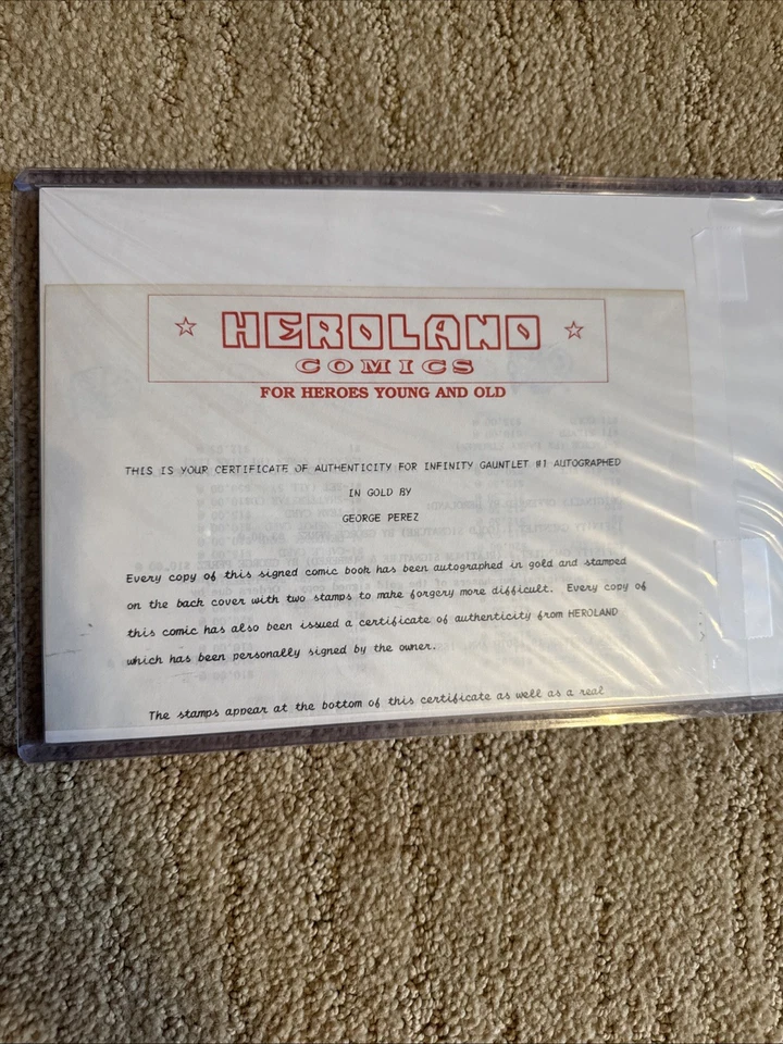 Infinity Gauntlet 1 Signed By George Perez. Infinity Gauntlet 3 CGC 9.6 - Image 3 of 4