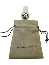 David Yurman Sterling Silver Braided Woven Knot Cable Band Ring Size 6 - Pouch