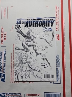 The Authority #1 Arthur Adams SIGNED Sketch Cover Variant 1:50 DC NM- Range