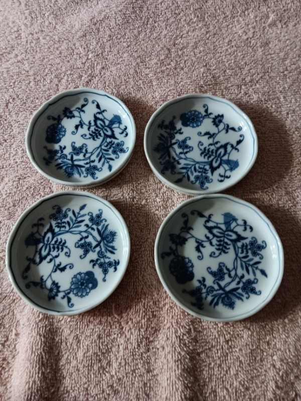 Set of 4 Coasters Blue Danube Blue Onion Blue and White China