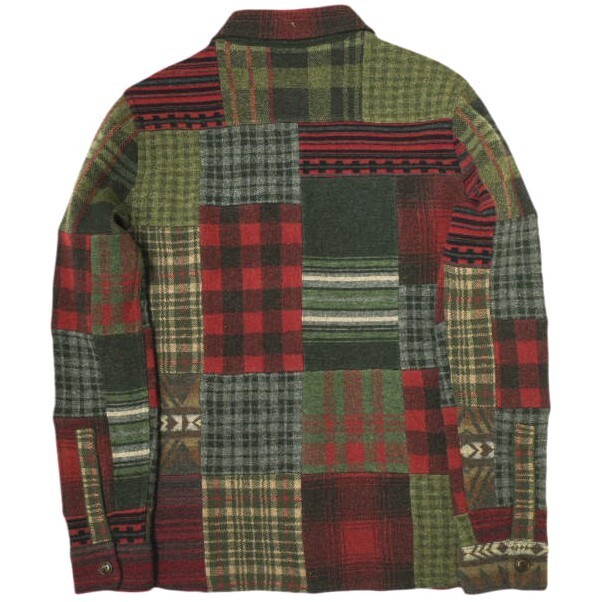 RRL Patchwork Work Shirt Sweater Wool/Cashmere 10… - image 2