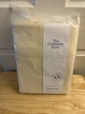 The Company Store Legends Hotel Pale Yellow 100% Cotton Sateen King Flat Sheet