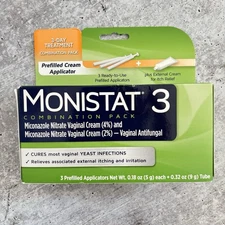 MONISTAT 3 Day Antifungal Treatment Combination Pack 5g each + 9g Cream Ex 2027
