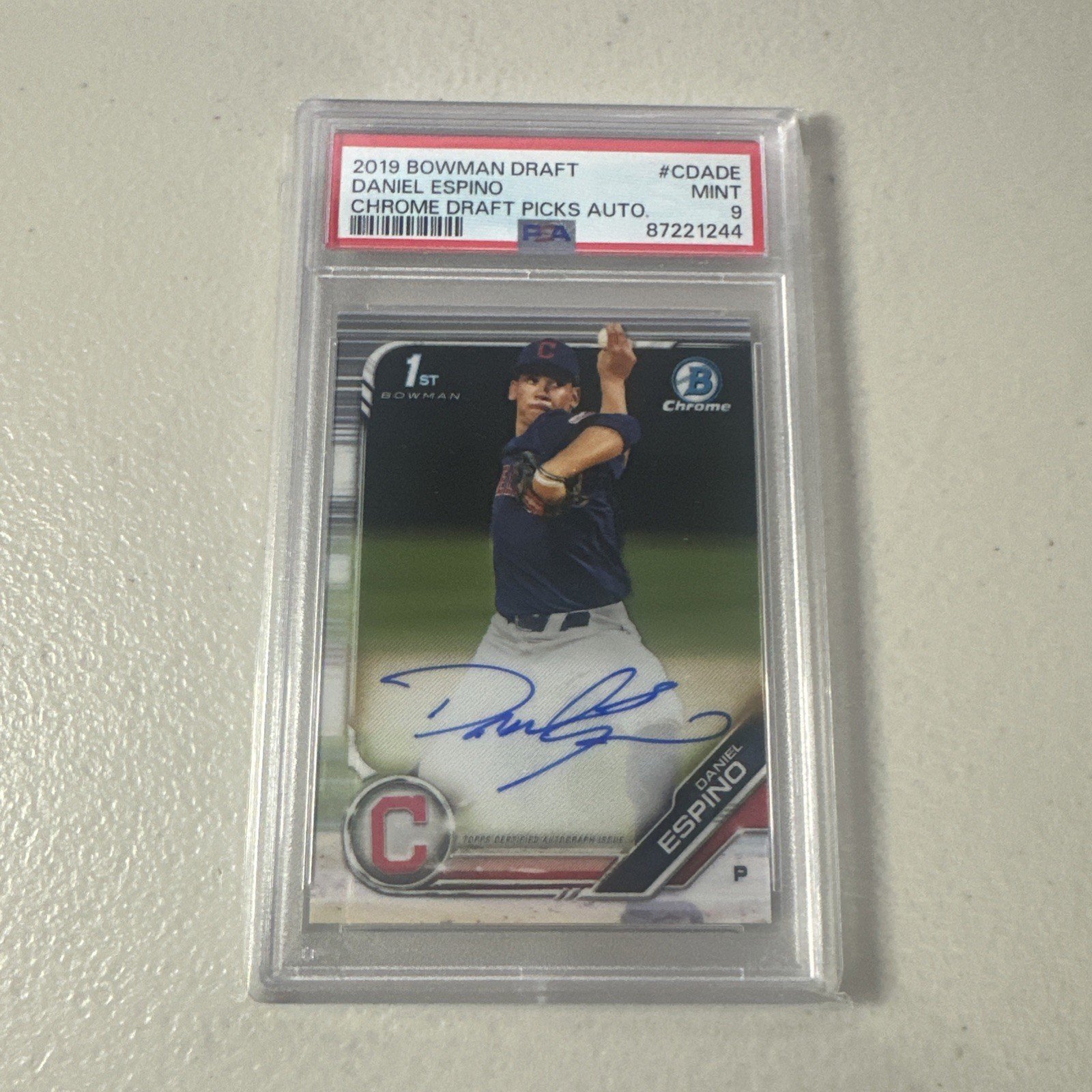 2019 Bowman Chrome Daniel Espino Auto PSA 9 1st