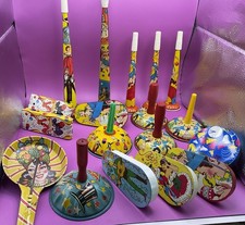 Lot Of 18 Vintage Tin Metal Noisemakers Party New Years Eve US metal Co