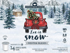 , Let It Snow Winter Blend, Single Serve Coffee Pods (24Ct Box), Medium Roast