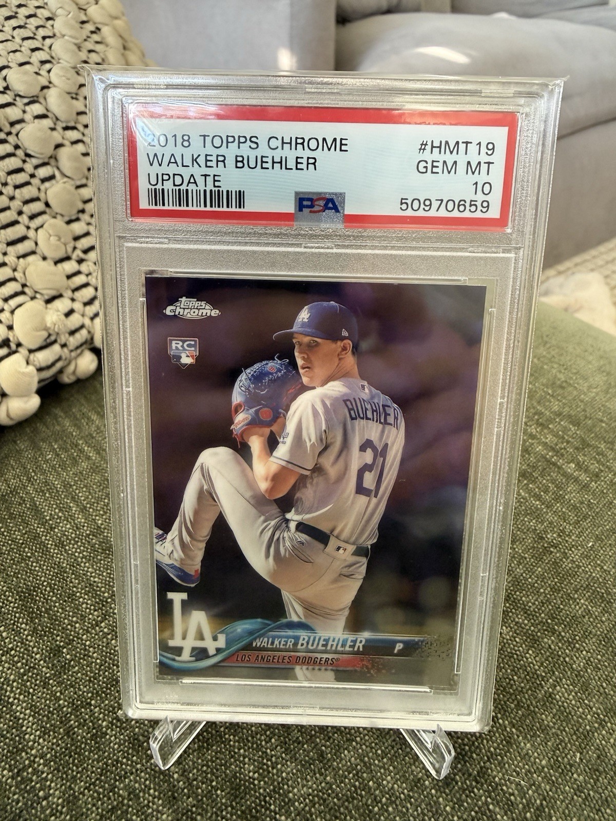2018 Topps Chrome Update Rookie Walker Buehler #HMT19 PSA 10 Dodgers Base