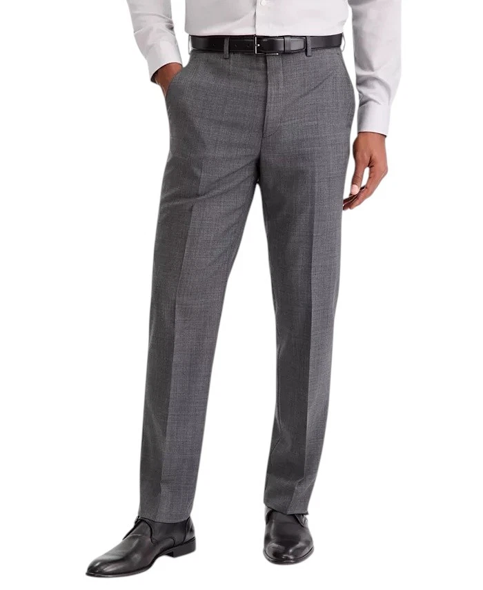 Michael Kors Mens Classic fit Dress Pants 44 / 30 Mid Gray Wool Solid