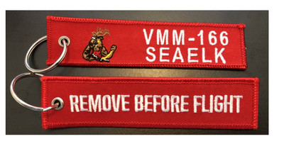 5'' MARINE CORPS VMM-166  SEAELK REMOVE BEFORE FLIGHT KEY CHAIN KEY RING