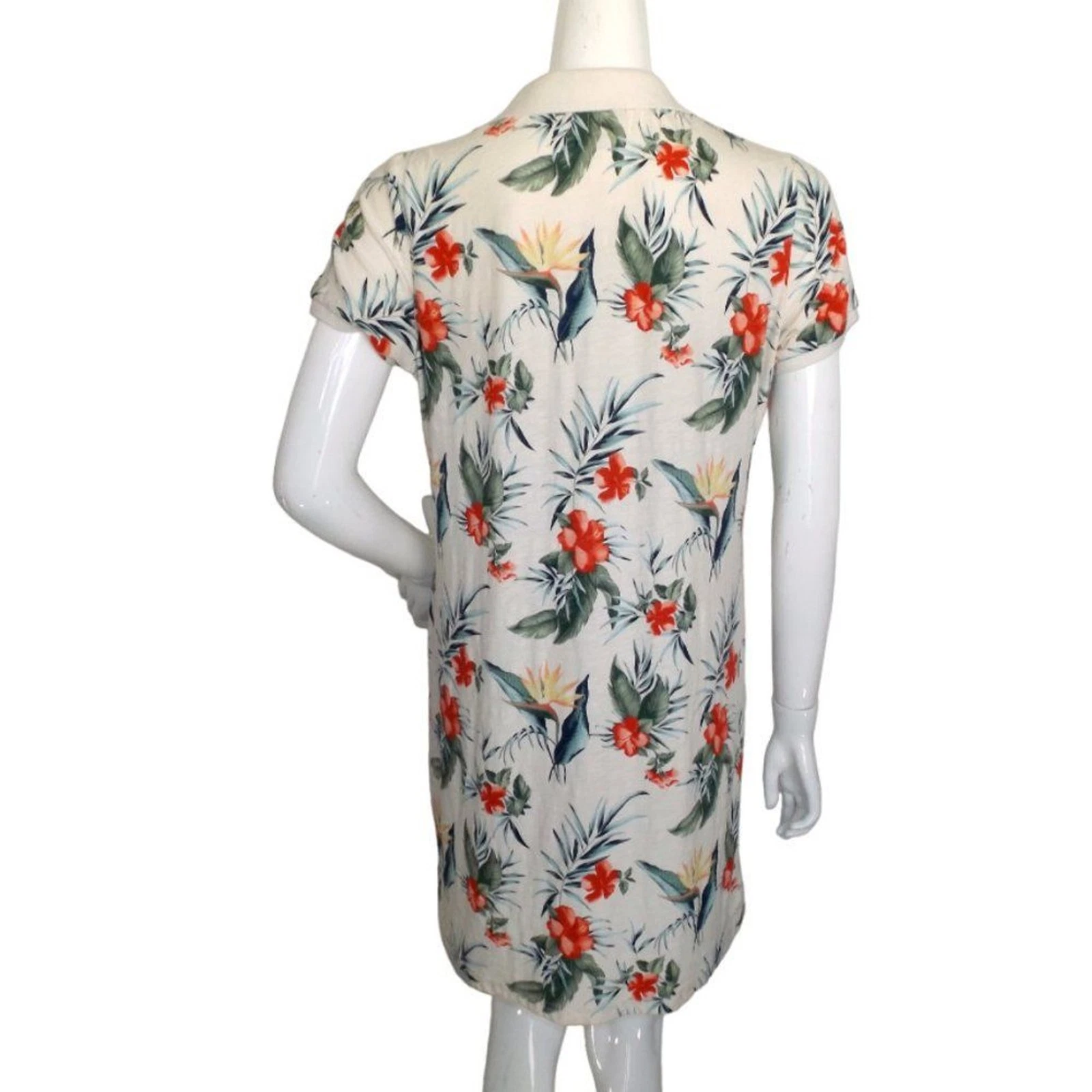 OFF WHITE Abito Polo TOMMY BAHAMA M Mini Happy Hibiscus Bianco sporco Rosso floreale