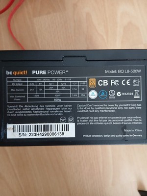 be quiet! Pure Power L8 500W Netzteil   80 PLUS Bronze