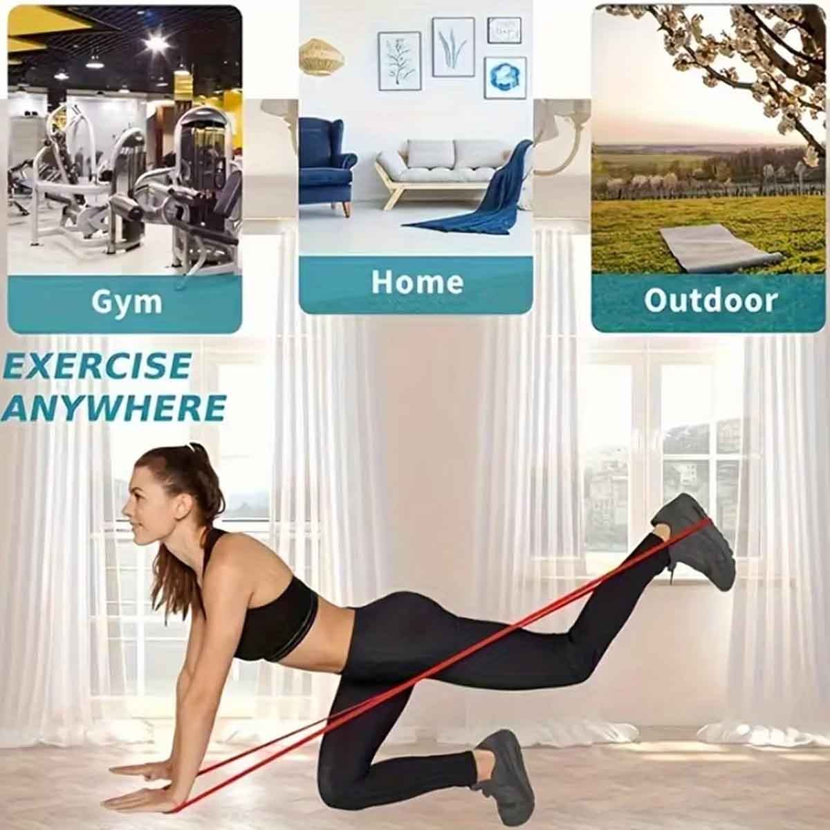 Resistance band set for gym workouts, pull-up exercises, and fitness training