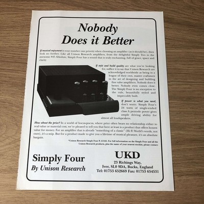 GRAM24 MAGAZINE ADVERT 11X8 THE SIMPLY FOUR BY UNISON RESEARCH