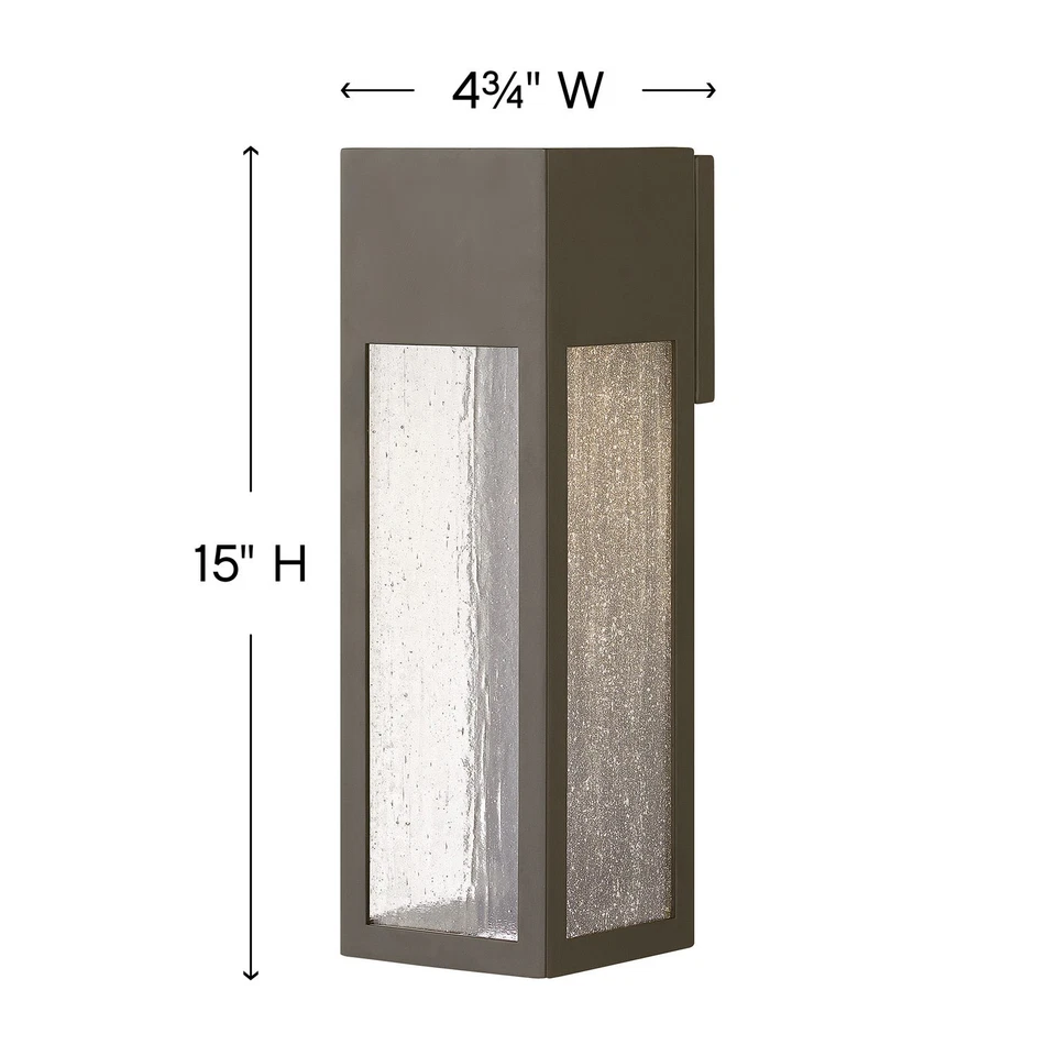 Aplique de pared exterior Hinkley Lighting 1785-LL Rook 15" de alto - plateado Foto 4 de 4