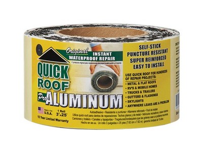 Quick Roof QR325 Aluminum Self Stick Repair & Flashing 25 L ft. x 3 W in.