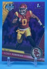 2023 Bowman U Korey Foreman #190 Purple Mini Diamond /399 1st Bowman USC Trojans