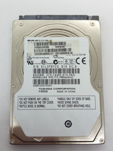 TOSHIBA*** MK5075GSX*** 500GB*** SATA HDD Notebook 2,5'' ZOLL#NFP1805