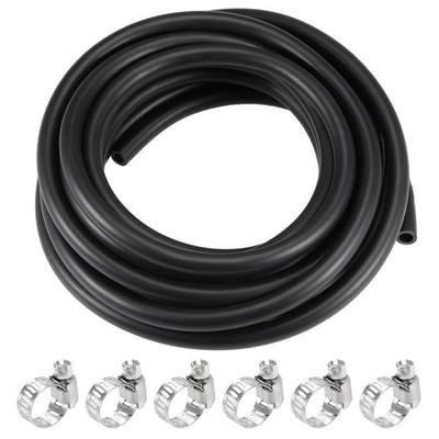 6 Klemmen Schmierölschlauch 6mm (1/4'') ID 9mm AD 16ft Gummi Schwarz