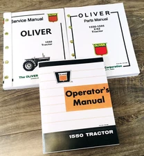 Oliver 1550 Tractor Service Parts Operators Manual Set Repair Workshop Shop Book