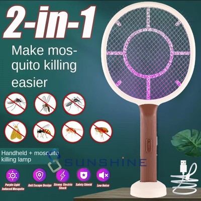 Raqueta Bug Insect Zapper Matar Mosquitos Electrica Recargable USB De Insectos