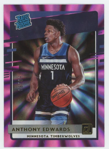 2020-21 Panini Donruss Rated Rookie #90/99 Anthony Edwards Purple Laser RC Rare